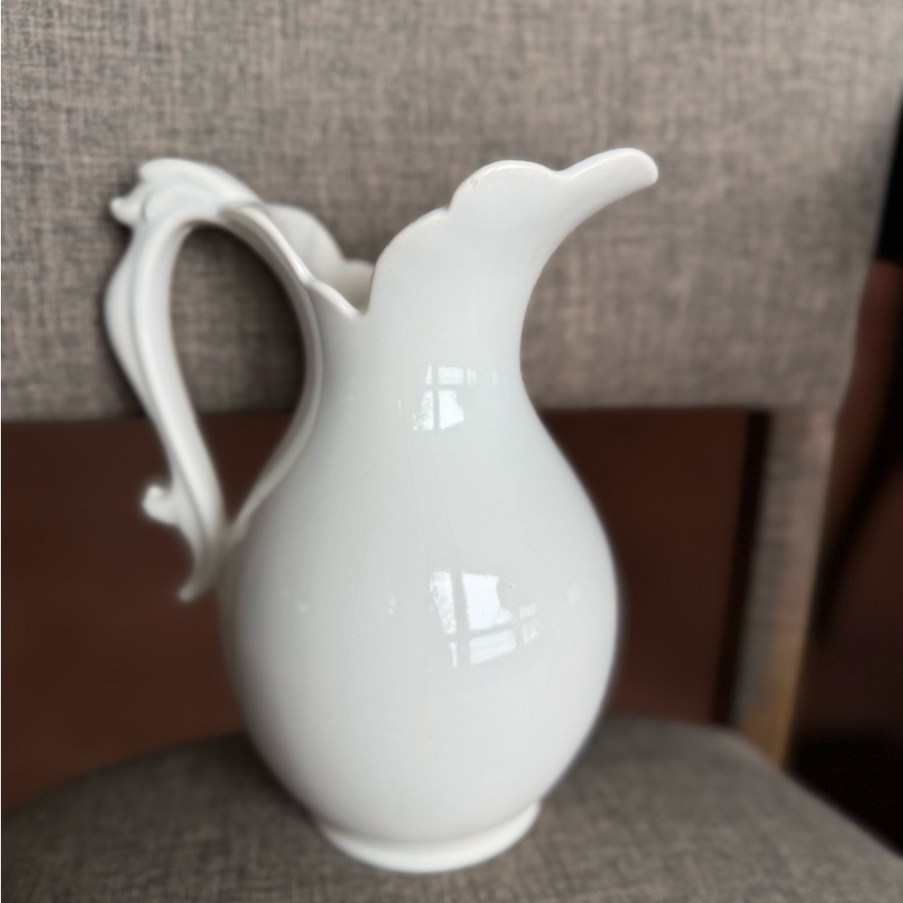 Vintage Haeger White Ceramic Pitcher